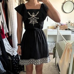 Black dress with embroidery
